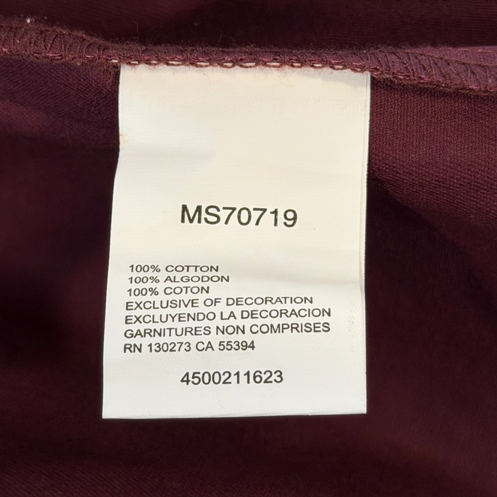 Wrangler Cowboy Cut Western Shirt Burgundy Cotton Snap Front Tall 2XT MS70719 - Picture 7 of 11